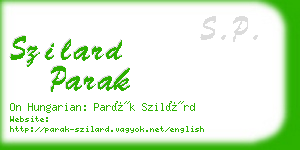 szilard parak business card